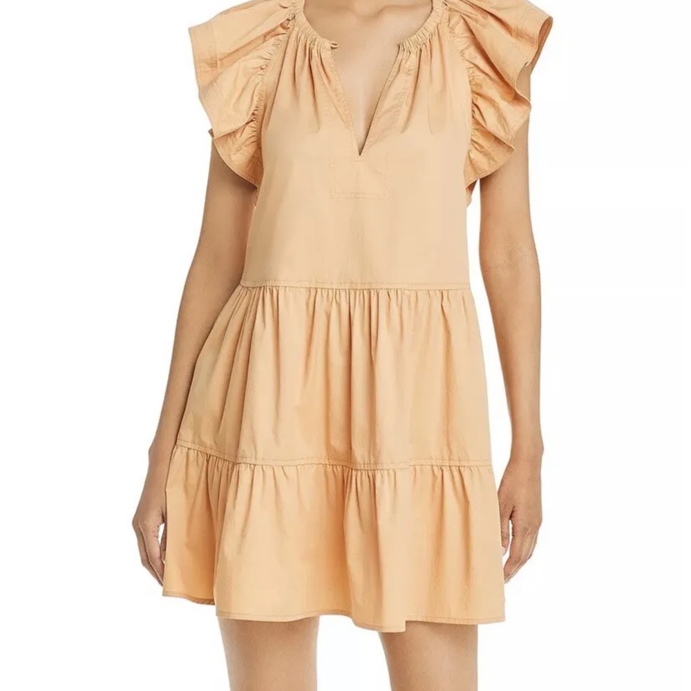 A.L.C Harper Tiered Poplin Flutter Sleeve Mini Dr… - image 2